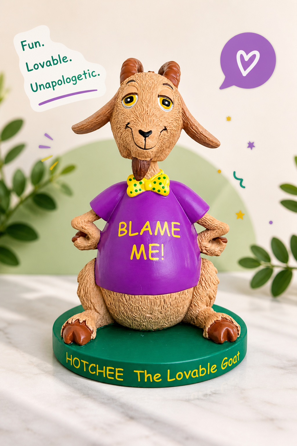 Hotchee The Lovable Goat Bobblehead Figurine