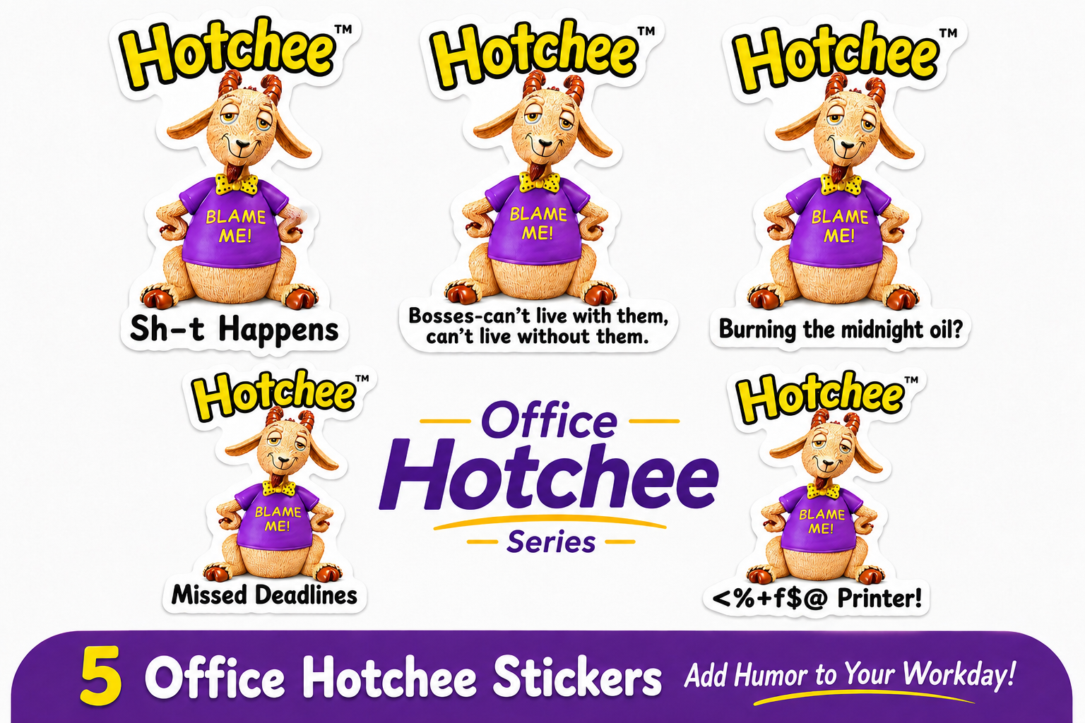 5 Office Hotchee Stickers